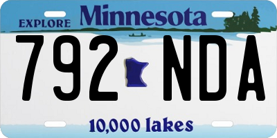 MN license plate 792NDA