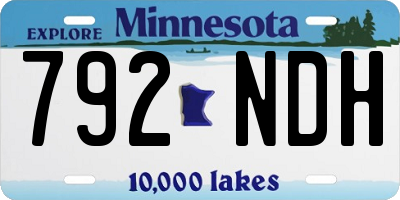MN license plate 792NDH