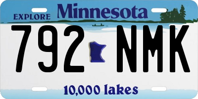 MN license plate 792NMK
