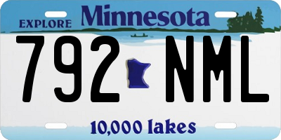 MN license plate 792NML