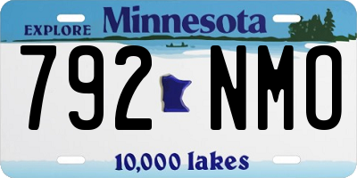 MN license plate 792NMO