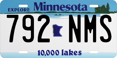 MN license plate 792NMS