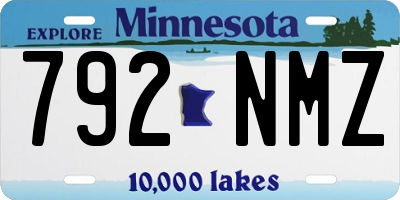 MN license plate 792NMZ