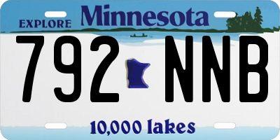 MN license plate 792NNB