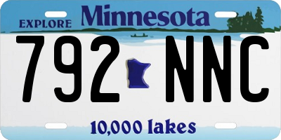 MN license plate 792NNC
