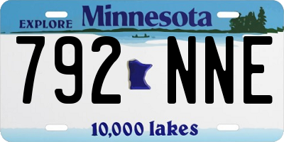 MN license plate 792NNE