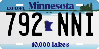 MN license plate 792NNI