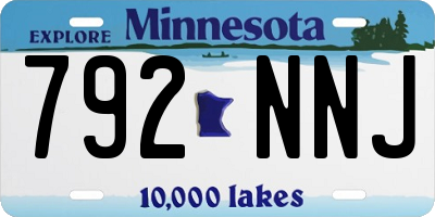 MN license plate 792NNJ