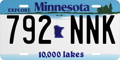 MN license plate 792NNK