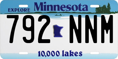 MN license plate 792NNM