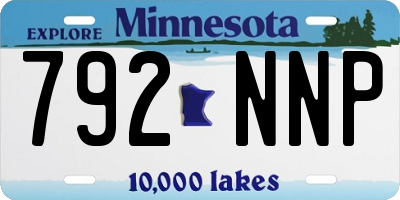 MN license plate 792NNP