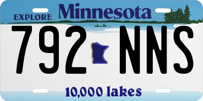 MN license plate 792NNS