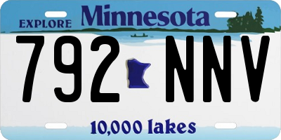 MN license plate 792NNV