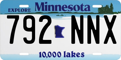MN license plate 792NNX