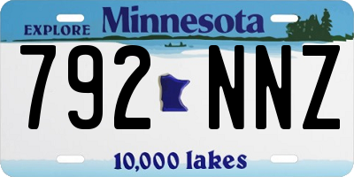 MN license plate 792NNZ