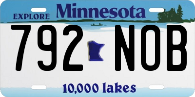 MN license plate 792NOB