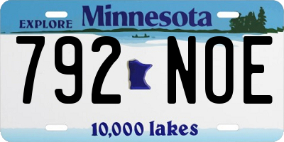 MN license plate 792NOE