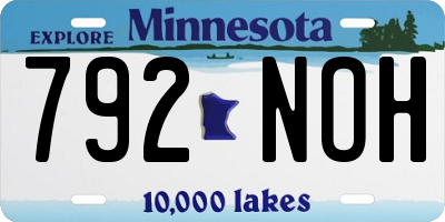 MN license plate 792NOH