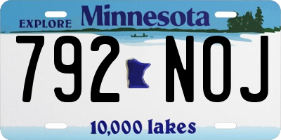 MN license plate 792NOJ