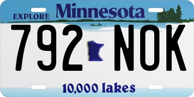 MN license plate 792NOK