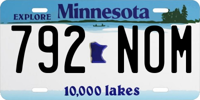 MN license plate 792NOM