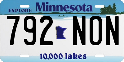 MN license plate 792NON