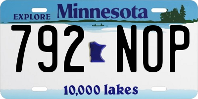 MN license plate 792NOP