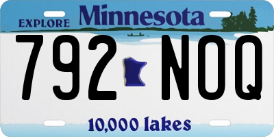 MN license plate 792NOQ