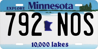 MN license plate 792NOS