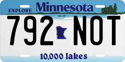 MN license plate 792NOT
