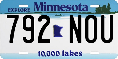 MN license plate 792NOU