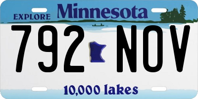 MN license plate 792NOV