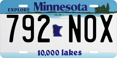MN license plate 792NOX