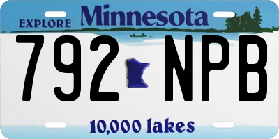 MN license plate 792NPB