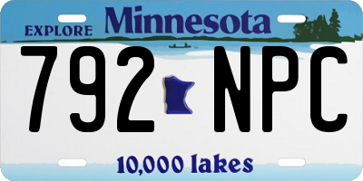 MN license plate 792NPC