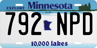 MN license plate 792NPD