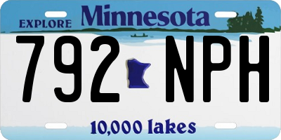 MN license plate 792NPH