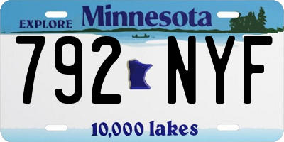 MN license plate 792NYF