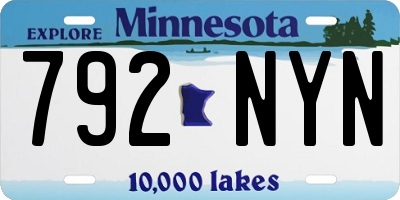 MN license plate 792NYN