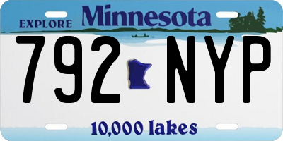 MN license plate 792NYP