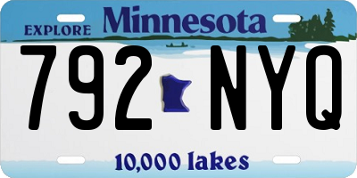 MN license plate 792NYQ