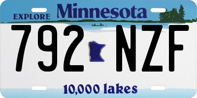 MN license plate 792NZF