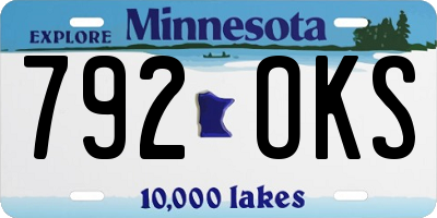 MN license plate 792OKS