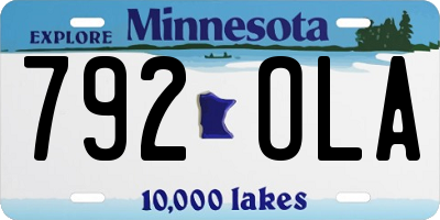 MN license plate 792OLA