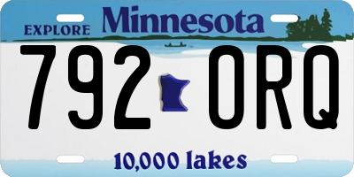 MN license plate 792ORQ
