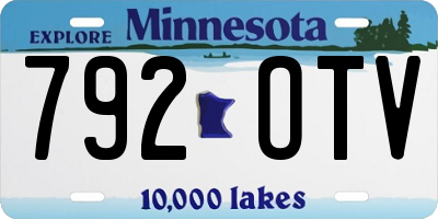 MN license plate 792OTV