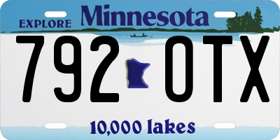 MN license plate 792OTX