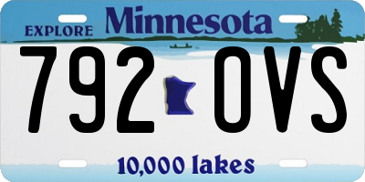 MN license plate 792OVS