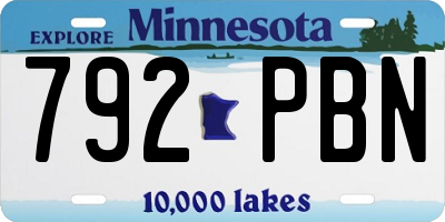 MN license plate 792PBN