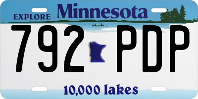 MN license plate 792PDP